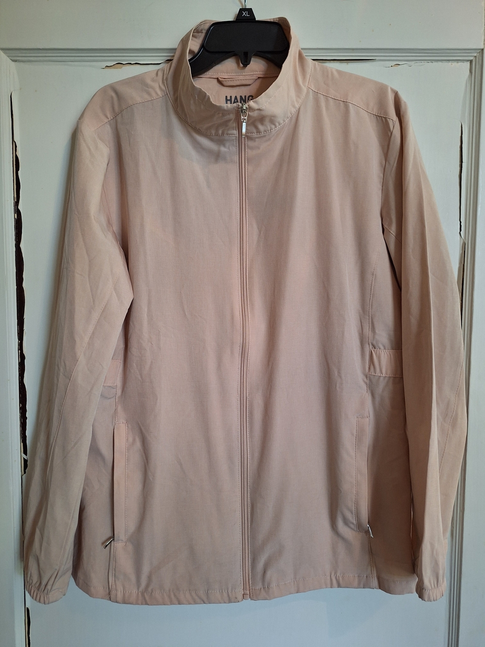 Hang Ten Women's Zip-Front Bomber Jacket in Blush Pink Sz L